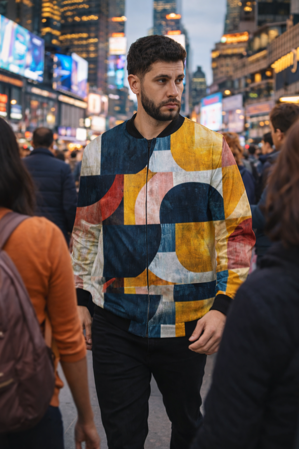 No Signal - Static Geometry Bomber Jacket